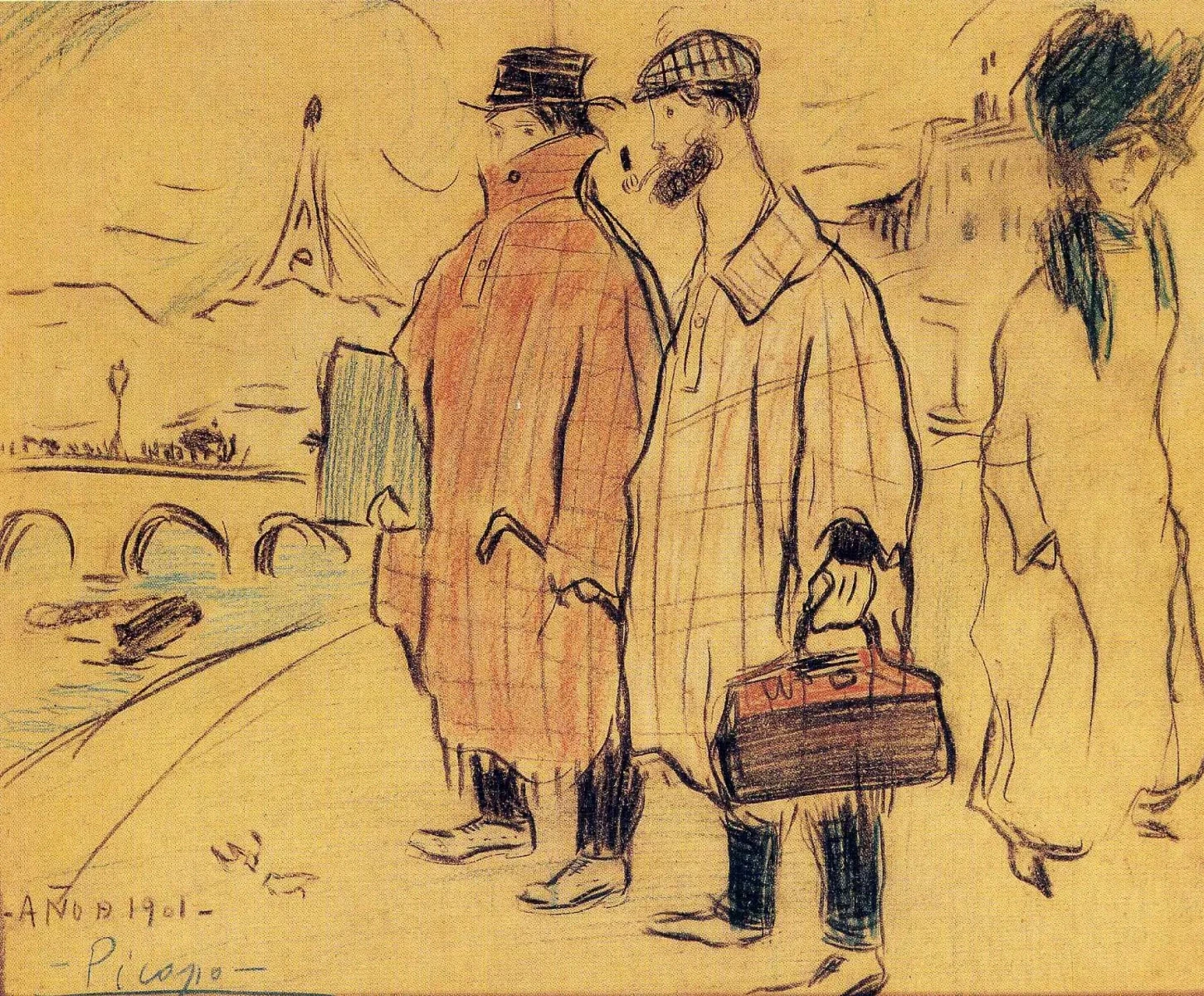 E Sebastiano Vidal all'arrivo a Parigi, 190
